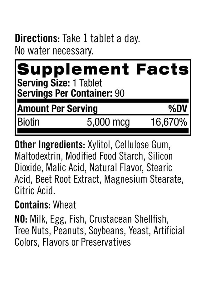 Natrol Biotin Beauty 5000 Mcg - 90 Tablets - Image 3